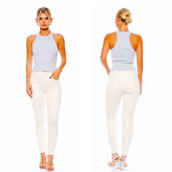Mother The High Waist Looker Jeans in Whipping Cream 27 - Picture 1 of 16
